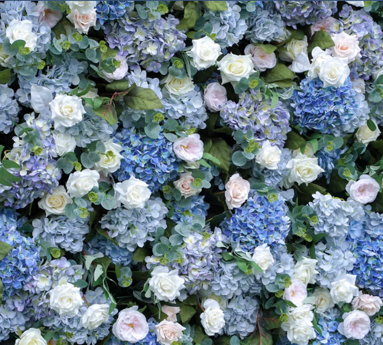 fake blue wedding flowers