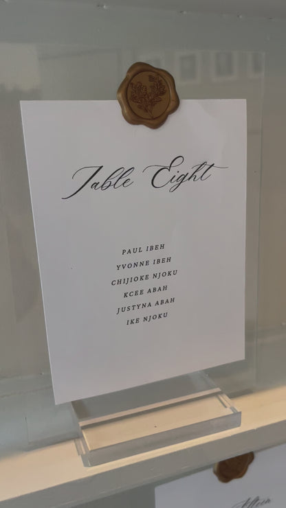 Seating Chart Floral Stand